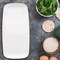 Smarty Had A Party 106 x 5 White with Gold Rim Flat Raised Edge Rectangular Disposable Plastic Plates, 120PK 9311WHG-CASE - alternate 6
