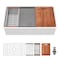 Wrightmaster 33 in. Undermount Single Bowl Ceramic Workstation Kitchen Sink with Bottom Grids, Dish Drainer‌ ZOR-AWUS331910DS - alternate 1
