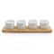 Gibson Elite Gracious Dining 5 Piece Fine Ceramic Tidbit Dish Set with Acacia Wood Base 127271.05 - alternate 3