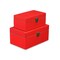 Homeroots Set of Two Red Solid Wood Box With Lid, 2PK 489392 - alternate 1