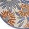 Homeroots 5' Beige Round Floral Indoor Outdoor Area Rug 572826 - alternate 5