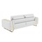 Homeroots 90" White Italian Leather Sofa With Gold Legs 491053 - alternate 8