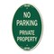 Signmission No Parking Private Property, 12 Inch X 18 Inch Architectural Oval, Heavy Gauge Aluminum A-OV-G-1218-23677 - alternate 1