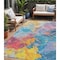 Homeroots 5' X 8' Blue Yellow Pink And Orange Abstract Washable Indoor Outdoor Area Rug 618533 - alternate 1