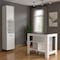 Homeroots 41in Dark Brown and White Wood Kitchen Island Set With Storage 519046 - alternate 8