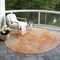 Homeroots 8' Salmon Peach And Ivory Round Nautical Washable Indoor Outdoor Area Rug 581745 - alternate 7
