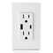 Leviton USBReceptacle, 15A, 1/2hp, Wht, Thrmplstc T5633-W - alternate 6