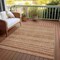Homeroots 5' X 8' Terra Cotta And Rust Striped Washable Indoor Outdoor Area Rug 615387 - alternate 7