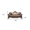 Homeroots 88" Beige Velvet Floral Sofa And Toss Pillows With Brown Legs 348219 - alternate 5