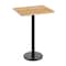 Flash Furniture Bennett 24 in x 30 in Solid Wood Indoor Tabletop in Natural with 18 in Round Bar Height GSF-REC2430-NAT-TR18B-GG - alternate 1