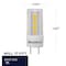 Bulbrite 60-Watt Equivalent Dimmable Clear Mini T6 Candelabra E11 LED Mini Light Bulb, 2700K, 2PK 862640 - alternate 5