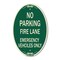 Signmission Fire Lane Emergency Vehicles Only, 12 Inch X 18 Inch Architectural Oval, Heavy Gauge Aluminum A-OV-G-1218-23985 - alternate 1