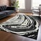 Homeroots 5' X 8' Black Gray And Ivory Abstract Washable Indoor Outdoor Area Rug 601249 - alternate 7