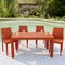 Leisuremod Weave Mace Indoor/Outdoor Arm Chair, Orange, 4PK MCA19OR4 - alternate 7