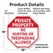 Signmission Private Property No Hunting or Tres, 18 Inch X 18 Inch, Plastic Sign OC-P-18-153 - alternate 6