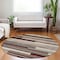 Homeroots 8' Merlot Burgundy And Beige Round Striped Washable Indoor Outdoor Area Rug 613298 - alternate 6
