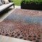 Homeroots 9' X 12' Terra Cotta Blue And Black Abstract Washable Indoor Outdoor Area Rug 603099 - alternate 1