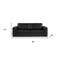 Homeroots 89" Black Italian Leather Solid Wood Sofa 720446 - alternate 7