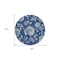 Homeroots 8' Navy Blue And Gray Round Floral Washable Indoor Outdoor Area Rug 589484 - alternate 7