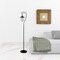 Homeroots 63" Black Arched Floor Lamp With Clear Transparent Glass Globe Shade 523394 - alternate 7