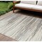 Homeroots 9' X 12' Ivory Brown And Gray Striped Washable Indoor Outdoor Area Rug 597257 - alternate 1