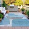 Homeroots 3' X 5' Teal Blue And Gray Abstract Washable Indoor Outdoor Area Rug 632185 - alternate 7