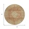 Homeroots 8' Rust And Beige Round Medallion Washable Indoor Outdoor Area Rug 616474 - alternate 3