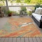 Homeroots 9' X 12' Orange Green And Beige Abstract Washable Indoor Outdoor Area Rug 602657 - alternate 2