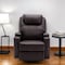Homeroots 33" Brown Faux Leather Power Heated Massage Lift Assist Recliner 520900 - alternate 3