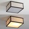 Jonathan Y Grant 14.13" 2-Light Minimalist Industrial Square Linen Iron LED Flush Mount, Oil Rubbed Bronze/Beige JYL1311A - alternate 11