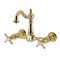 Kingston Brass Two-Handle Wall Mount Bridge Kitchen Faucet, Polished Brass KS1262BEX - alternate 1