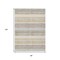 Homeroots 8' X 10' Gold And Silver Striped Washable Indoor Outdoor Area Rug 632212 - alternate 5