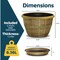 Lifemaster 10-Inch Whiskey Barrel Planters, Durable Plastic Pots with Drainage and Saucers, 5PK LMPBP5GOD5 - alternate 4