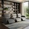 Homeroots 136" Dark Gray Top Grain Leather Reclining USB Sofa And Storage 720314 - alternate 7