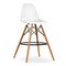 Homeroots 28" White And Brown Heavy Duty Plastic And Solid Wood Counter Height Bar Chair 520674 - alternate 6