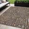 Homeroots 5' X 8' Brown Purple And Blue Floral Washable Indoor Outdoor Area Rug 605260 - alternate 1