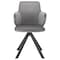 Homeroots Gray And Black Upholstered Velvet Dining Arm Chair 544251 - alternate 5