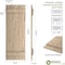 Ekena Millwork Rustic Three Board Joined Board-n-Batten Hand Hewn Faux Wood Shutters, 16 1/2W x 24H, PR SHUBJS16X24HHPR - alternate 13