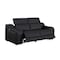 Homeroots 76in Black and Silver Italian Leather Power Reclining Loveseat 633751 - alternate 9