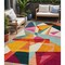 Homeroots 5' X 8' Ivory Orange And Burgundy Geometric Washable Indoor Outdoor Area Rug 616695 - alternate 1