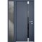 Vdomdoors Steel Door Cynex 6777 Grey Sidelight Exterior Window Stainless Inserts Single Modern Painted-W36+12 CYNEX6777EXD-GRE-W36+12 x H80-Left-hand Inswing - alternate 1