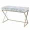 Homeroots 45" White and Bronze Glass Writing Desk With Two Drawers 402028 - alternate 7