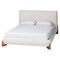 Baxton Studio Vinicio Mid-Century Modern Cream Boucle King Platform Bed 254-14063-ZORO - alternate 1