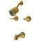 Kingston Brass Double-Handle Tub and Shower Faucet with Knurled Handle, Brushed Brass KBX8147KNL - alternate 1
