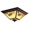 Vaxcel Douglas Warm Bronze Rustic Outdoor Flush Mount Ceiling Light Pine Cone Motif Amber Glass T0665 - alternate 1