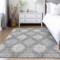 Homeroots 3' X 5' Gray Silver And Charcoal Ikat Washable Indoor Outdoor Area Rug 589152 - alternate 5