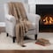 Homeroots 50" X 60" Brown Cotton Woven Geometric Throw Blanket with Tassels 518851 - alternate 6
