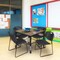 Regency Square Kee Mobile Adjustable Classroom Table W/ 4 Zeng Stack Chairs, 36 in W, 36 in L, Noble Oak TB3636NOAPCBK44BK - alternate 7