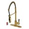 Kingston Brass Single-Handle Deck-Mount Pre-Rinse Kitchen Faucet, Brushed Brass LS8773DKL - alternate 1