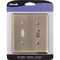 Amerelle 2-Gang Stamped Steel Toggle Switch Wall Plate Brushed Brass 154TT - alternate 2